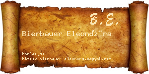 Bierbauer Eleonóra névjegykártya